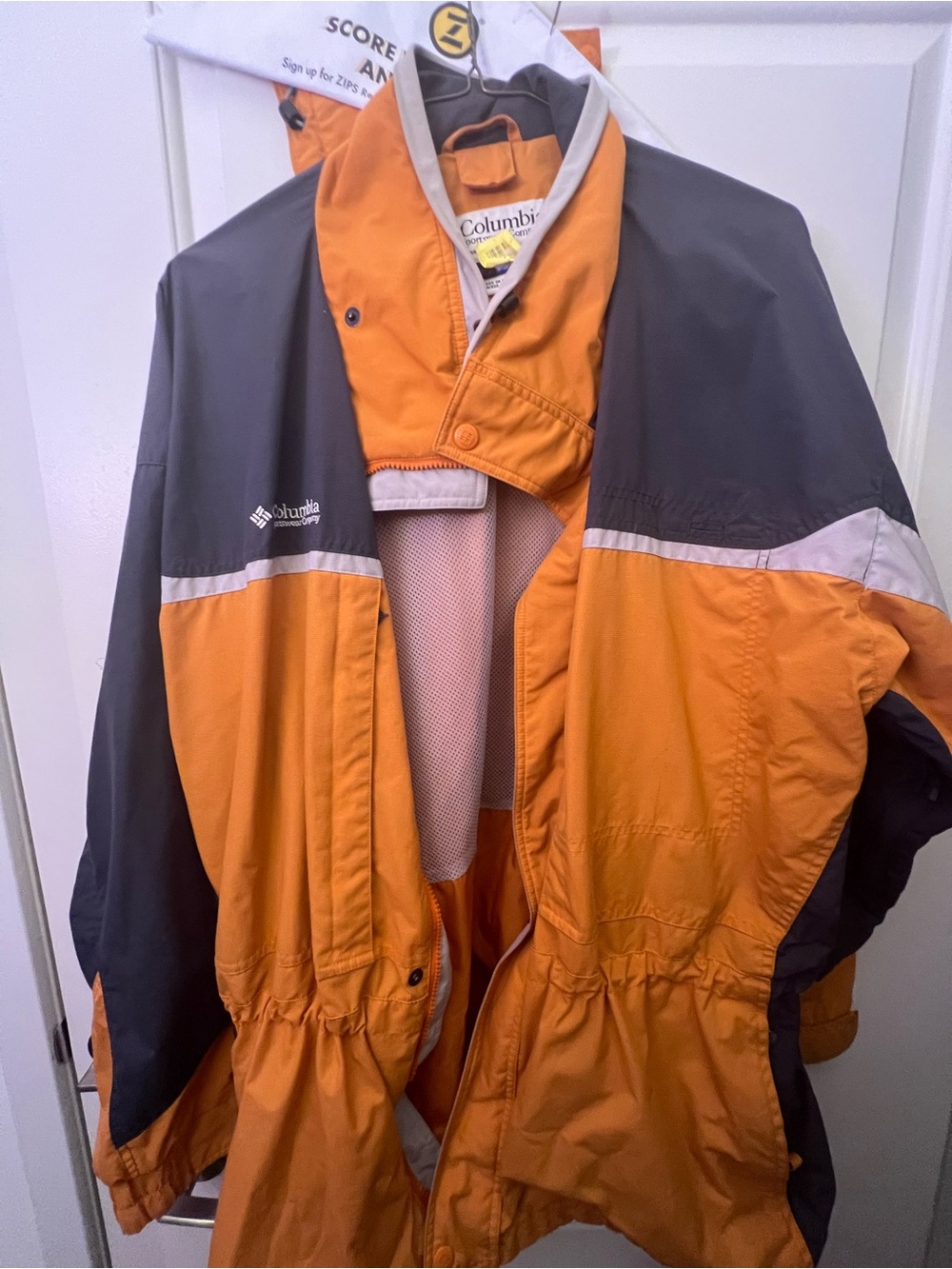 Columbia Orange and Charcoal Outdoor Shell Jacket